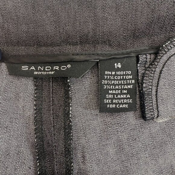 Sandro Sportswear Sailor Wide Leg Cropped Capri Pants Stretch Womens 14 Preppy - Picture 9 of 12